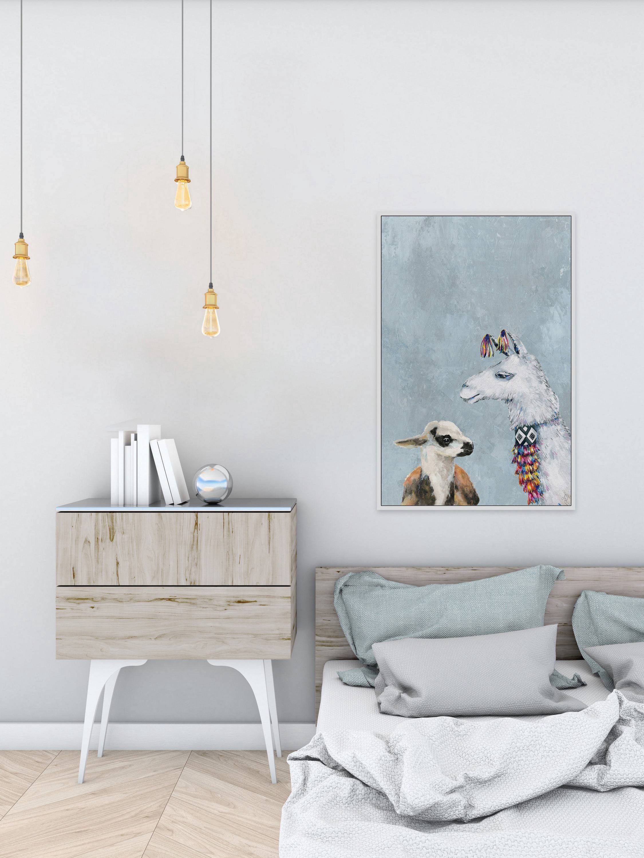 Fashion Power in Blue Floater Framed Painting Print on Canvas
