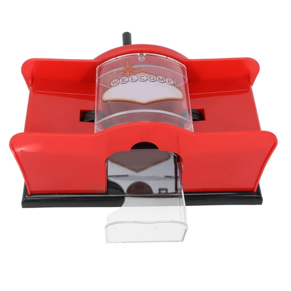 Hand Cranked Manual ,Manual Card Shuffler, 1-2 Deck Manual Card Shuffler Poker Playing Card Casino Card Manual Shuffler Tool Hand Cranked Card Mixer for Blackjackred