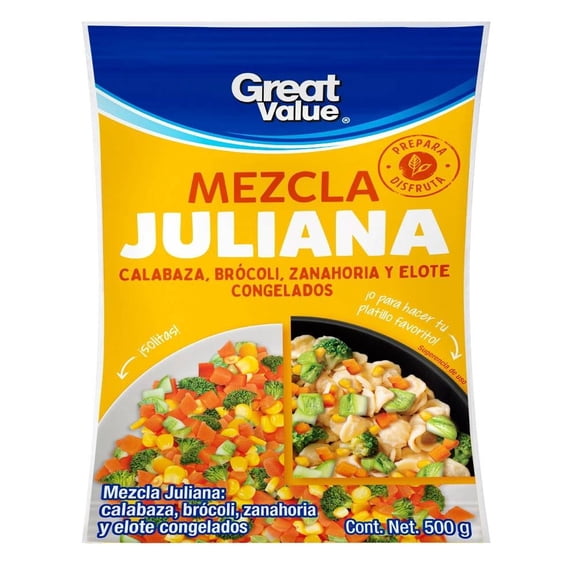 Mezcla juliana Great Value congelados 500 g