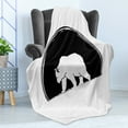 thumbnail image 4 of Animal Soft Flannel Fleece Throw Blanket, Big Polar Bear Walking Side View Furry Creature Arctic Mammal Illustration, Cozy Plush for Indoor and Outdoor Use, 50" x 70", Black and White, by Ambesonne, 4 of 5