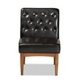 thumbnail image 2 of Baxton Studio Riordan Mid-Century Modern Dark Brown Faux Leather Upholstered and Walnut Brown Finished Wood Dining Chair, 2 of 7