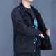 thumbnail image 4 of Chaqueta vaquera de otoño con botones para hombre, chaqueta vaquera gris para hombre, de tela negra, de Corea, venta al por mayor, a bordo, de marca Rock, 4 of 4