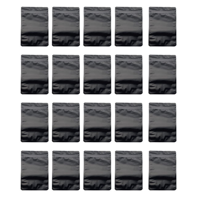 Becaristey 100x Sturdy And Durable Foil Bags For Easy Access And Wide Application Multi-functional Plastic Resealable black 1Set