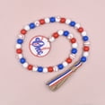 thumbnail image 4 of Wood Bead Garland with Rustic Tassels, Farmhouse Wall Hanging Prayer Beads Patriotic American Independence Day 4th of July Ornaments for Home Decor, 4 of 7