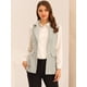 thumbnail image 2 of Chaqueta sin mangas con solapa de tweed a cuadros para mujer con bolsillos Blanco L, 2 of 6