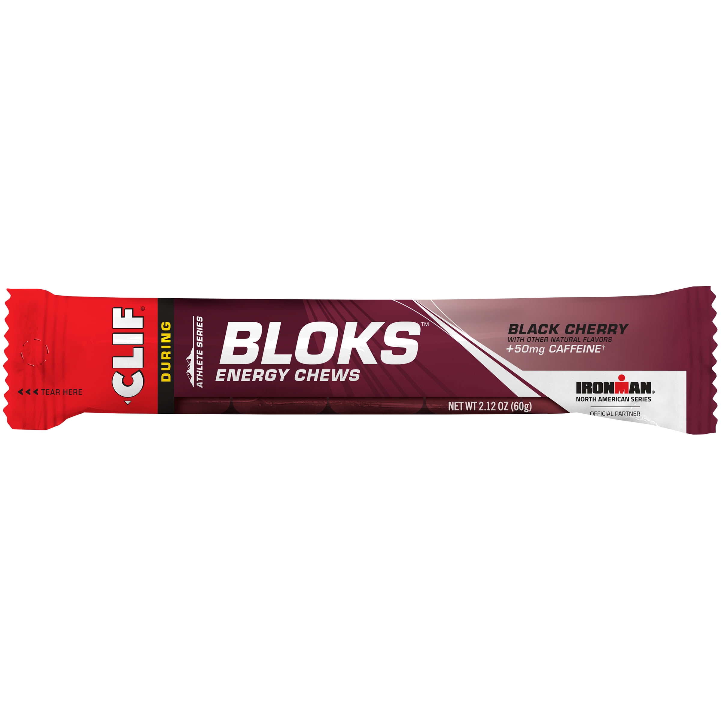 CLIF BLOKS Energy Chews Black Cherry Flavor 50mg Caffeine 2.12