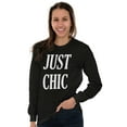 thumbnail image 3 of Just Chic Stylish Pretty Trendy Women's Long Sleeve T Shirt Brisco Brands L, 3 of 6