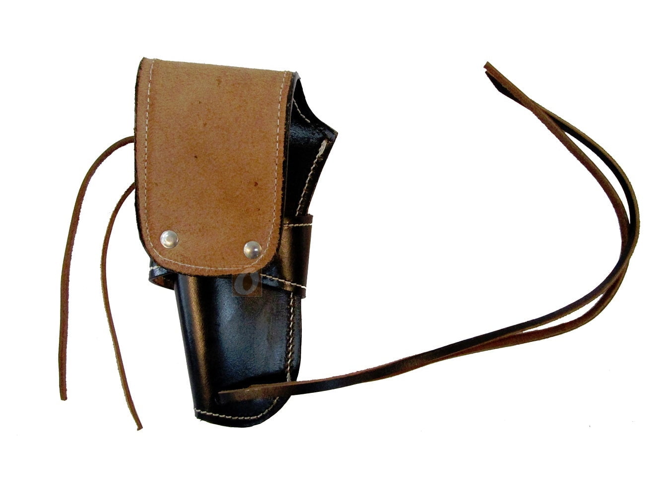 Leather Holster Long Barrel Revolver Pistol Fit Smooth Black - Right Hand