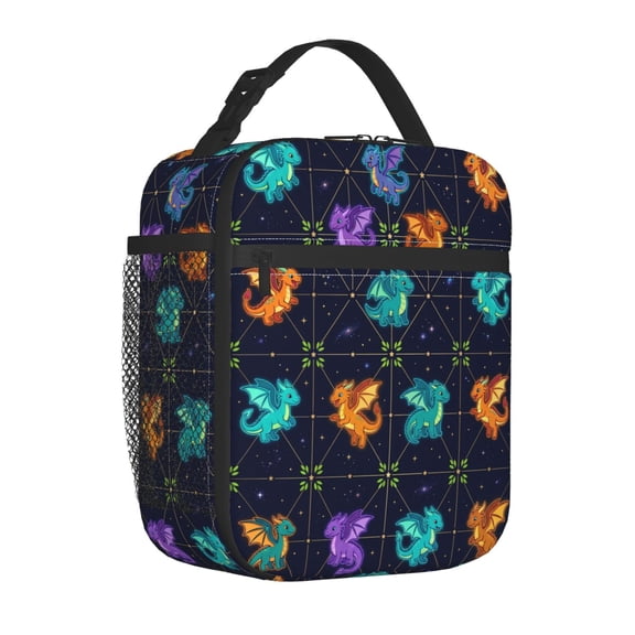 Cute Dinosaur Lunch Bag Reusable Zipper Closure Leakproof Insulated Lunch Box Cooler Tote Bag Food Container Snack Bag