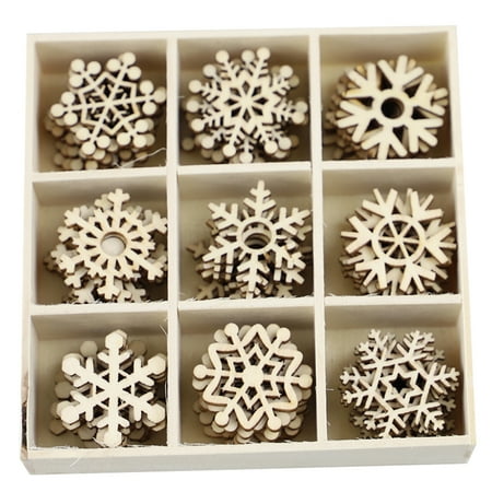 

NUOLUX 72 Pcs 1 Set Distinctive Graffiti Supplies Household Wooden Chips (Snowflake)