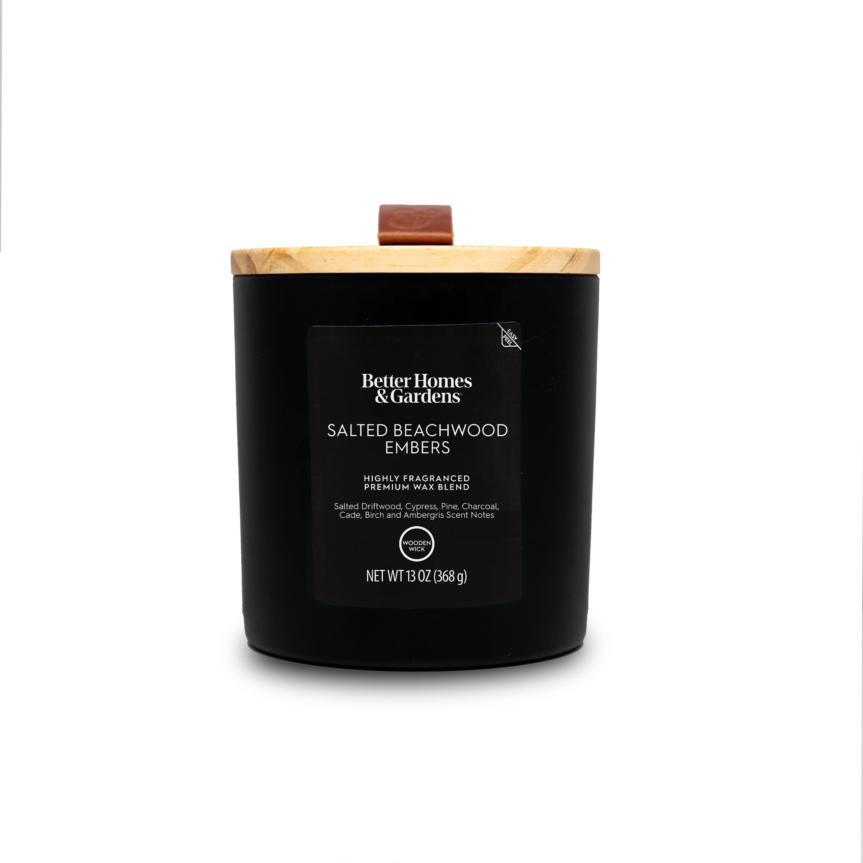 (4 pack) Better Homes & Gardens 13 oz Beechwood & Embers Scented Wooden Wick Jar Candle