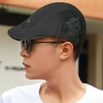 thumbnail image 2 of HNMKIU Classic Flat Cap Beret for Men Adjustable Soft Newsboy Style Hat Adult Unisex Casual Headwear Grey,One Size, 2 of 3