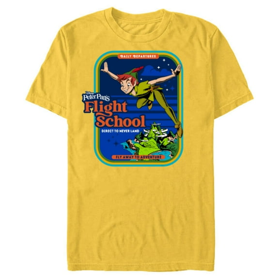 Disney Peter Pan's Flight School Direct to Never Land - Short Sleeve Blended T-Shirt for Adults - Customized-Yellow