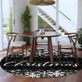 thumbnail image 5 of Merry Christmas Round Rug 5ft Washable Circle Kitchen Rugs Non Slip Winter Snowflake Xmas Aesthetic Black Large Area Rug Indoor Floor Carpet for Bedroom Living Room Home Office Dining Room Nursery, 5 of 8
