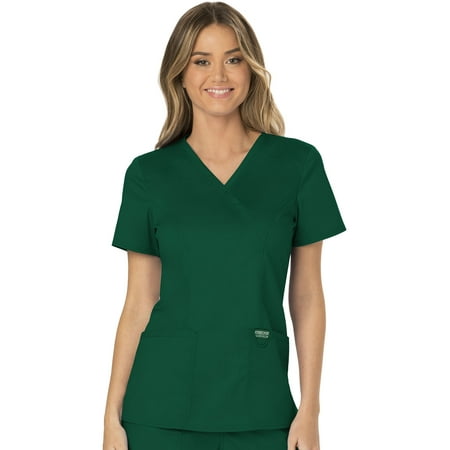 

Cherokee Workwear Revolution Women s Scrubs Top Mock Wrap WW610 Hunter Green