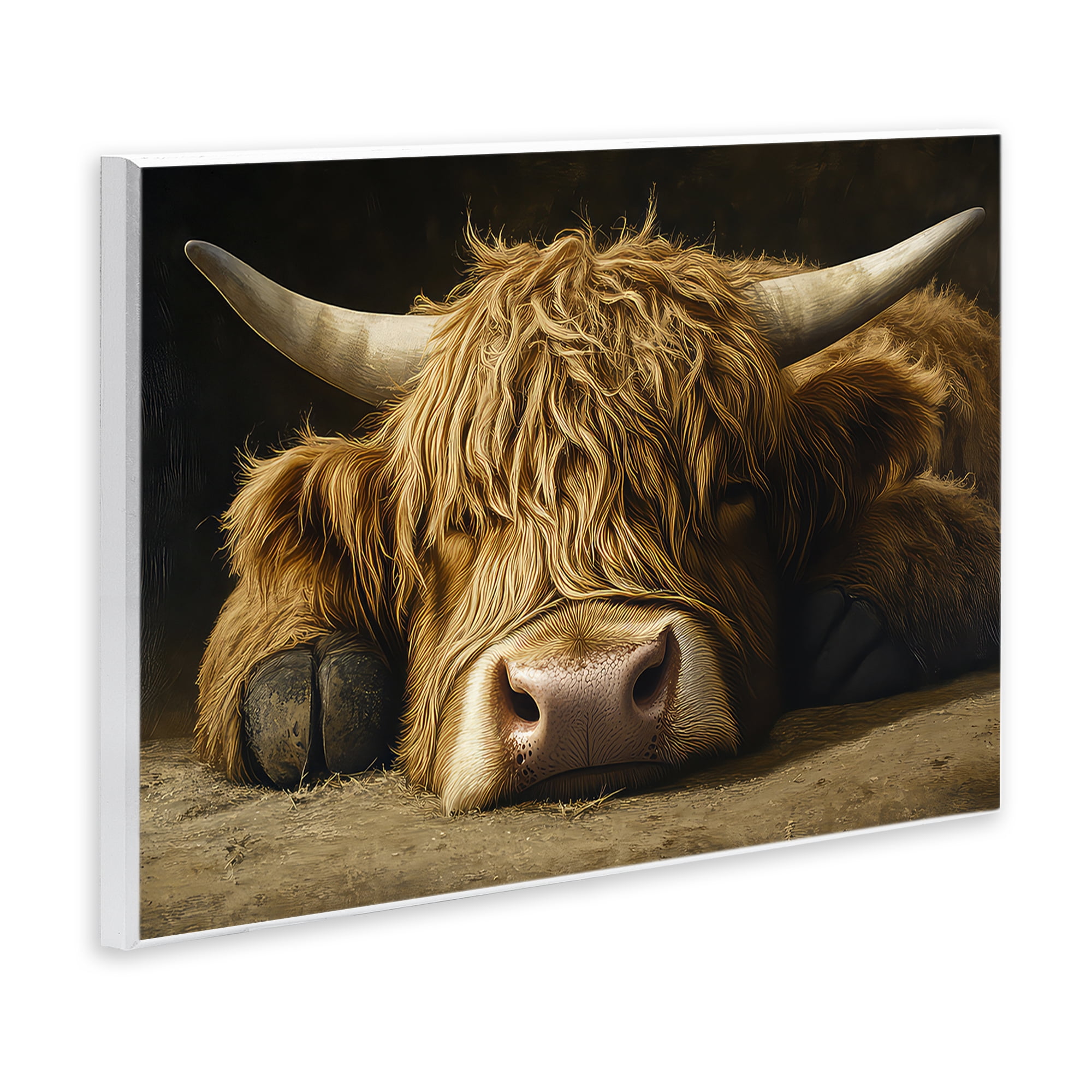 Stupell Industries Sleeping Highland Cow & Hoof Wall Plaque Art, design by The Wands Want