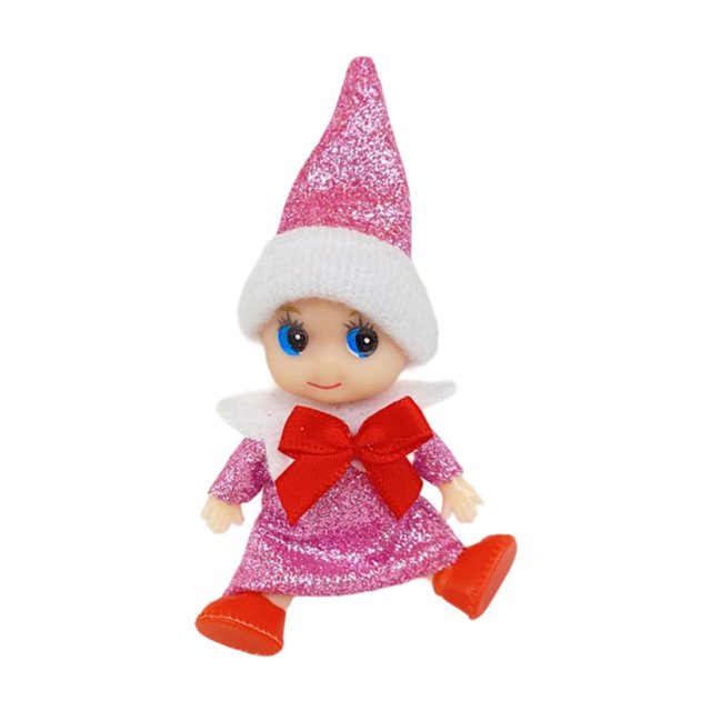 Muñeco en miniatura de Navidad coleccionable, decoración del hogar, adorno de mesa, decoraciones navideñas para estanterías, regalos de fiesta, Rosa