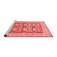 thumbnail image 2 of Ahgly Company Machine Washable Indoor Round Abstract Red Modern Area Rugs, 6' Round, 2 of 4