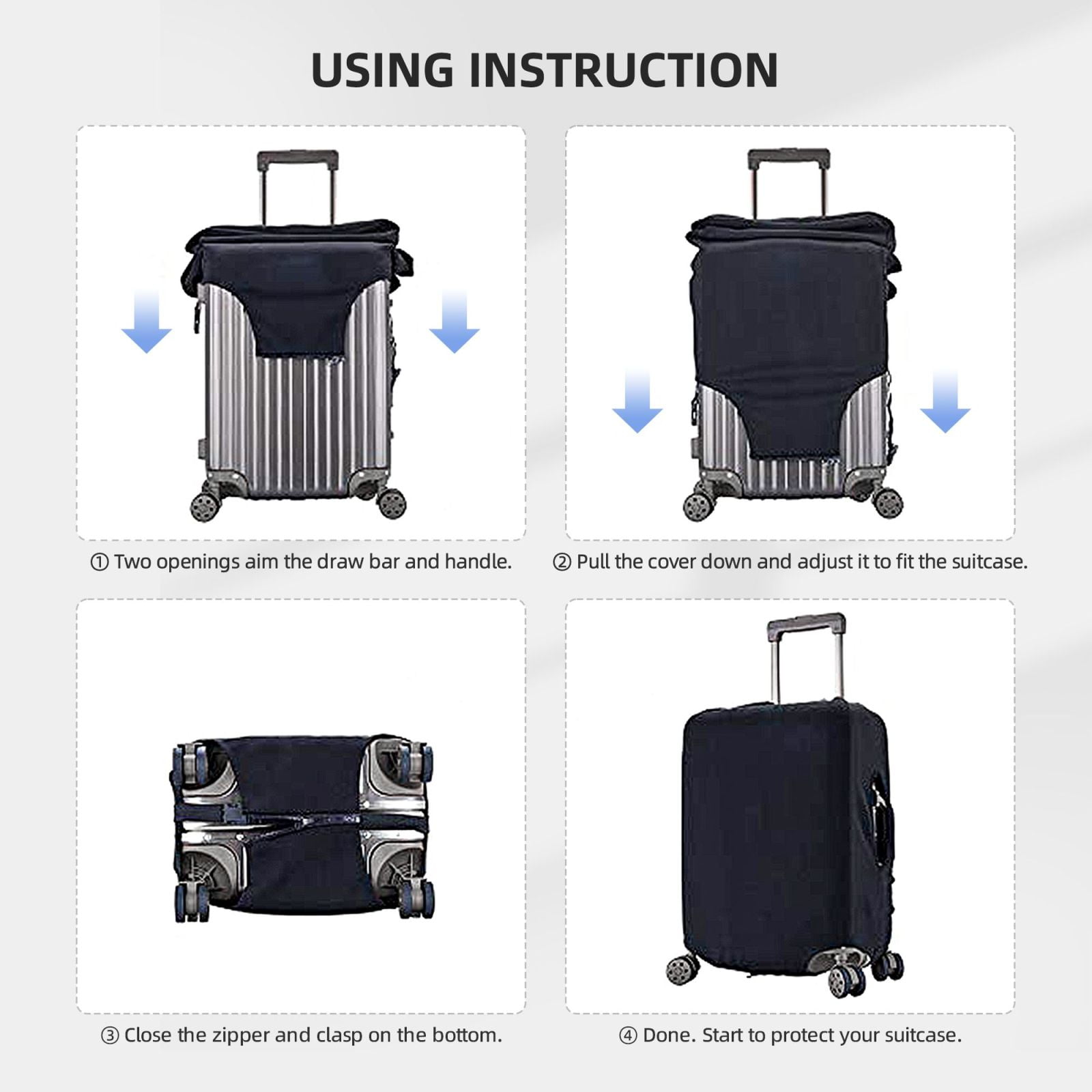 Hirioo Submarine With Fishes Undersea for Elasticity Suitcase Cover (No luggage Included) Durable Luggage Protector Fits 18-32 Inch Luggage-Small