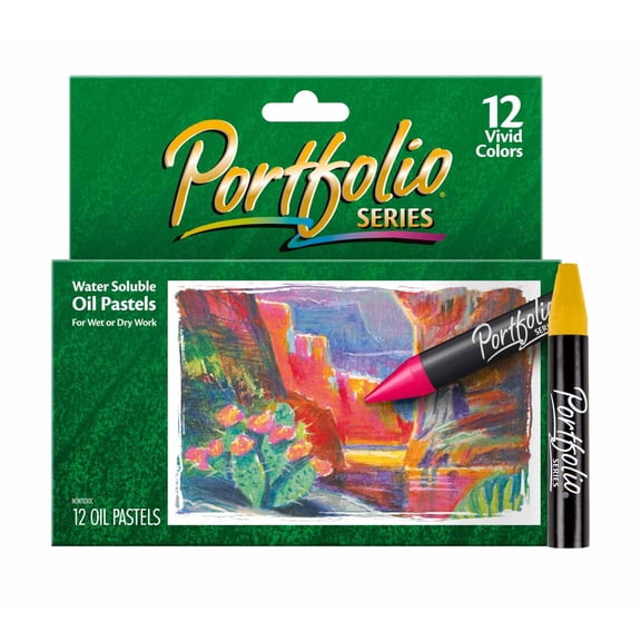 Crayola 3612C Portfolio Oil Pastels Water-Soluble Pastel - 12 Piece Set