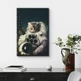 thumbnail image 4 of wall26 Canvas Print Wall Art Astronaut with Cat Head &amp; American Flag Astronomy &amp; Space Animals Digital Art Funny Chic Portrait Colorful Multicolor for Living Room, Bedroom, Office - 12"x, 4 of 7