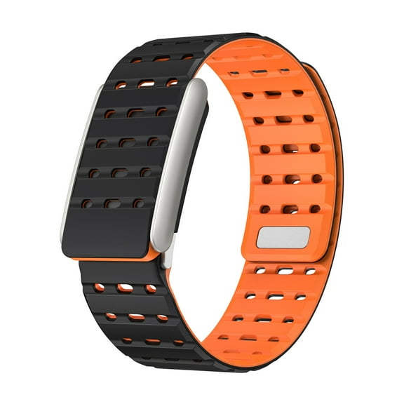 Dwitch Sport Band Compatible with Whoop 5.0,Adjustable Waterproof Breathable Silica Gel Metal Watch Strap with Magnetic Closure for Fitness Training and Daily Wear,Magnetic Sport Band,Blackorange