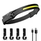 thumbnail image 2 of Linterna frontal LED recargable, paquete de 2, luz de diadema de haz ancho de 230 °, lámparas de cabeza con sensor de movimiento para adultos, linterna frontal Pro, linterna de luz frontal p, 2 of 5