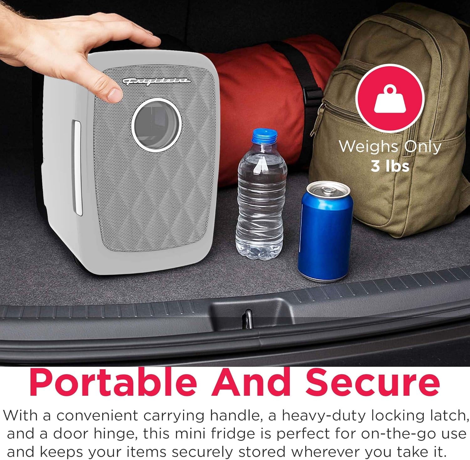 Retro  Fridge Cooler with  Speaker, 4L Portable Beverage Chiller for Car or Desk -
