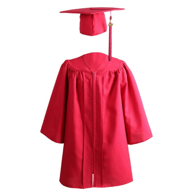 Ensemble Toge et Mortier pour Enfants de la Maternelle Tenue Toge et Mortier Rouge Promotion 2025 Ensemble à Franges