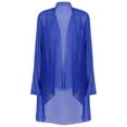 thumbnail image 1 of Oyolan Gilets Kimono pour Femmes en Mousseline Transparente, Cache-Maillots Décontractés Amples, Boléro Ouvert à l'Avant, Vêtement d'Extérieur Bleu Royal TTG, 1 of 6
