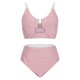 thumbnail image 4 of Conjunto de Bikini de Cintura Súper Alta para Mujeres con Cuello en V con Textura Ruched 2025 Traje de Baño de Playa de Verano, 4 of 7