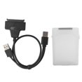 thumbnail image 2 of ABS  Box, Dual Way Opening Dual Interfaces Hard Disk Cable with LED Status Indicator for 2.5in  HDD SSD White,Gray,Blue,Red,Green, 2 of 8