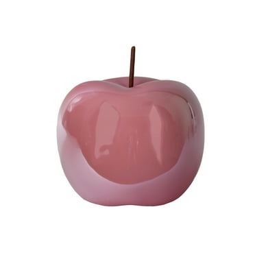 Urban Trends Collection 44351 Pearlescent Ceramic Apple Figurine - Peach Large