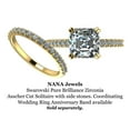 thumbnail image 5 of NANA 7mm (2ct) Asscher Cut Pure Brilliance Zirconia Cathedral Solitaire Engagement Ring-14k Yellow Gold-Size 5, 5 of 7