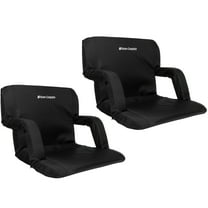 Stadium Seat Chair 2 Pack- Wide Bleacher Cushions with Padded Back Support, Armrests, 6 Reclining Positions and Portable Carry Straps By Home-Complete
