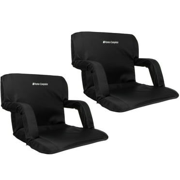 Stadium Seat Chair 2 Pack- Wide Bleacher Cushions with Padded Back Support, Armrests, 6 Reclining Positions and Portable Carry Straps By Home-Complete