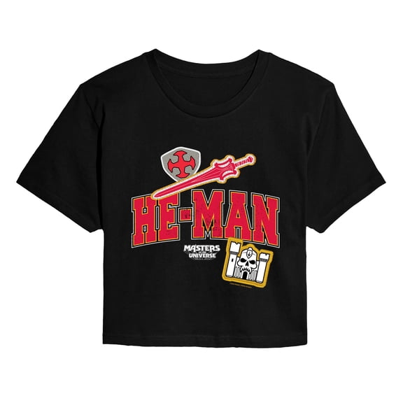 Masters of the Universe - He-Man Faux Patches - Juniors Cropped Graphic T-Shirt