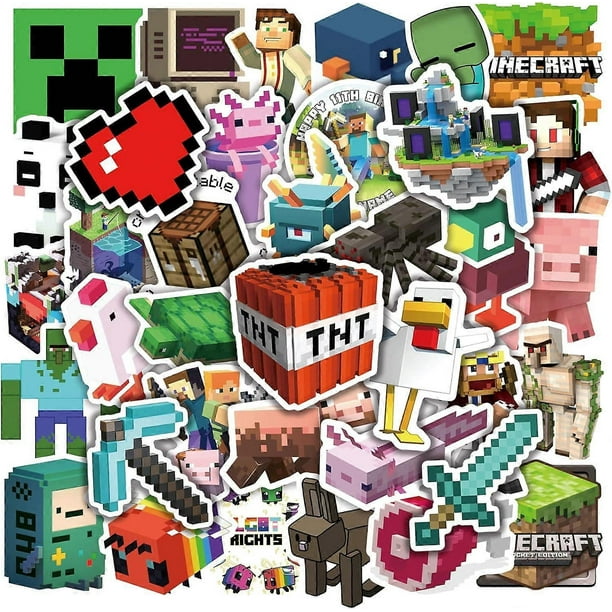 100 Pcs Waterproof Minecraft Stickers for Kids and Adults, Game Stickers for Reward, Water Bottles