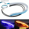 thumbnail image 1 of 2 uds 30cm coche DRL Flexible impermeable faro LED tira Universal Auto faros RGB señal de giro luces de flujo de freno amarillo, 1 of 5