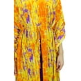 thumbnail image 6 of Bimba Women Mid Calf Cotton Kaftan Maxi Coverup Blue Kimono Sleeve Caftan, 6 of 9