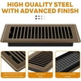 thumbnail image 4 of 2Pack Floor Register 4x10 Inch Heavy Duty Floor Vents, Metal Heat Air Vent Covers Rust Proof Finish 4 x 10'' Floor Vent Covers for Home Heater Floor Registers Grilles & Vents-Brown, 4 of 7