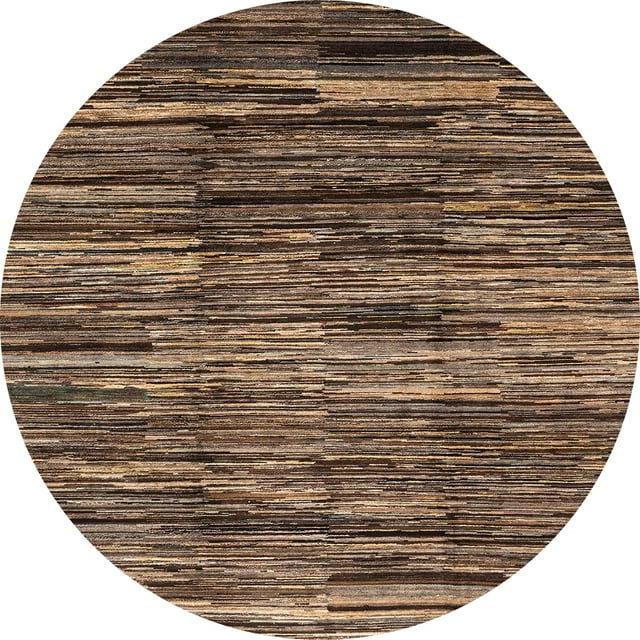 Ahgly Company Tapis d'Intérieur Ronds Abstraits pour Boulangers Bruns, Tapis de Zone Abstraits, 5 Pieds Rond
