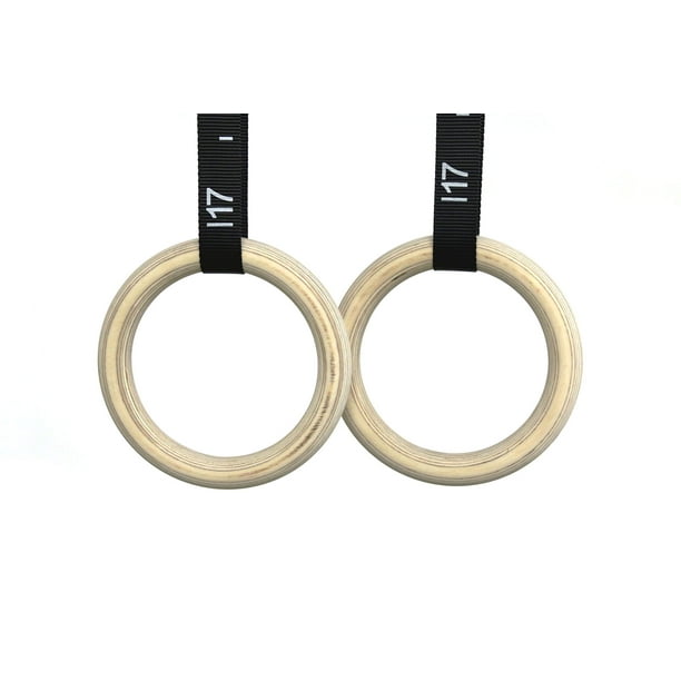 cFF Pit Bull Olympic Wood gym Rings X-Wide 18 Numbered Straps - Extra ...