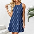 thumbnail image 2 of SAWOBUUN Womens Sleeveless Polka Dot Mini Dress Crew Neck Summer Casual Tank Dress Loose Fit Beach Sundress with Pockets, 2 of 6