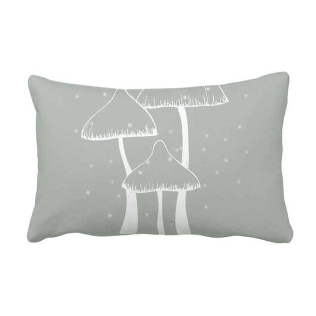 Beautiful Gray Poisonous Mushroom Throw Pillow Lumbar Insert Cushion Cover Home Decoration