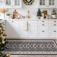 thumbnail image 2 of Hallway Washable Runner Rug - 2x7 Kitchen Rugs Entryway Vintage Soft Floor Mat Non Slip Indoor Farmhouse Carpet For Bathroom Living Room Bedroom (2 X 7  Black), 2 of 8