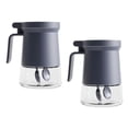thumbnail image 1 of Frascos de especias de vidrio, recipientes de especias a prueba de humedad con cucharas, botellas de especias de 350 ml, 1 of 5