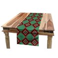 thumbnail image 1 of Ethnic Table Runner, Colorful Rhombuses with Ornamental Chevron Pattern Knitting Effect Design, Dining Room Kitchen Rectangular Runner, 3 Sizes, by Ambesonne, 1 of 2