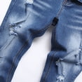 thumbnail image 3 of TIREOW Boys Skinny Ripped Denim Pants Elastic Slim Fit Fashionable Destroyed Jeans Zipper Button Down Denim Trousers, 3 of 6