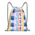 thumbnail image 1 of Drawstring Backpack, Men Ladies Waterproof Sports Backpack Gym Bag-Colorful Fish Swimming Pattern-Small Size, 1 of 8